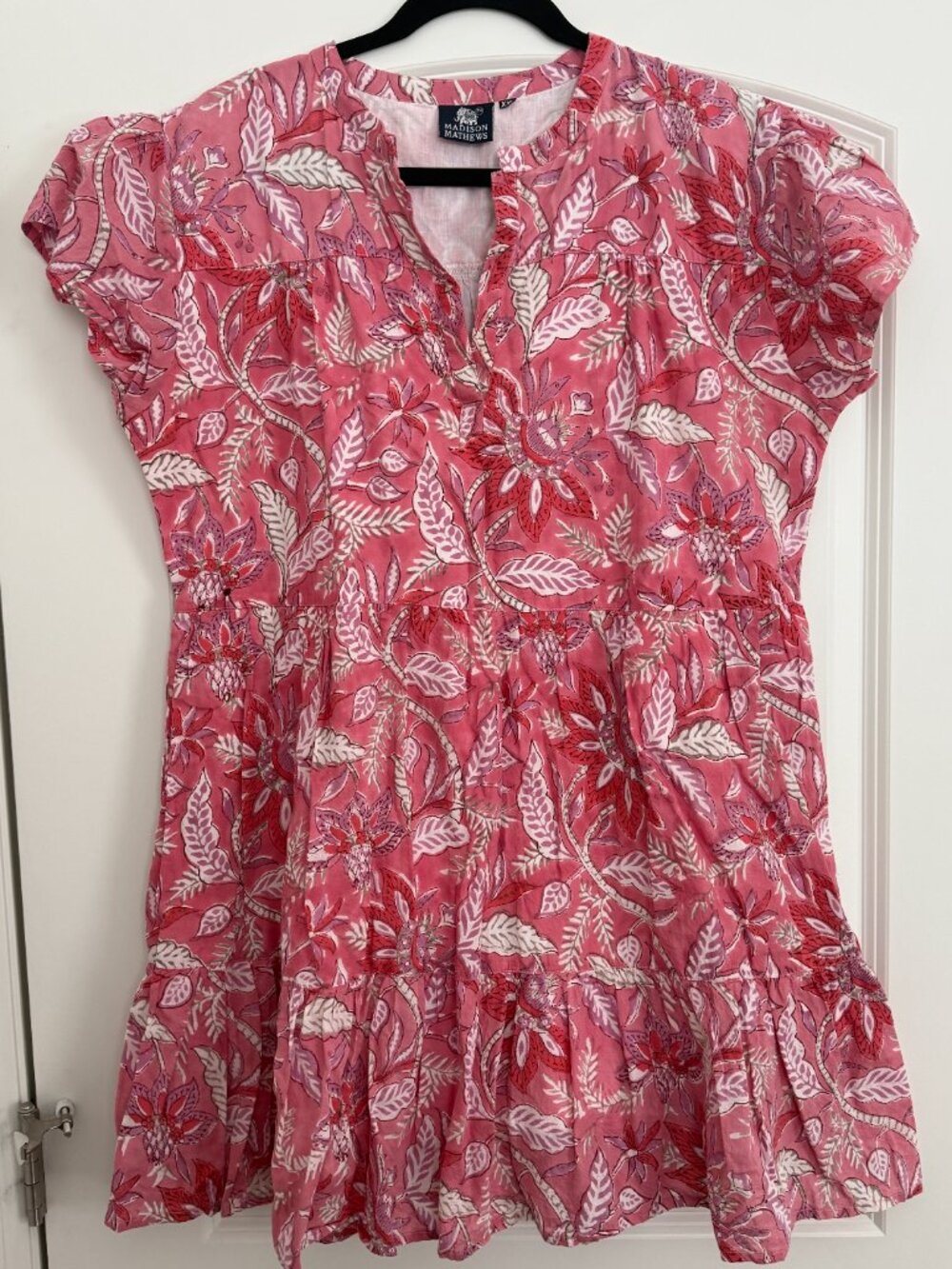 Madison Mathews Block Print Mini Dress XXL